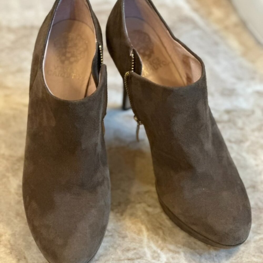 Olive Green Suede Ankle Booties